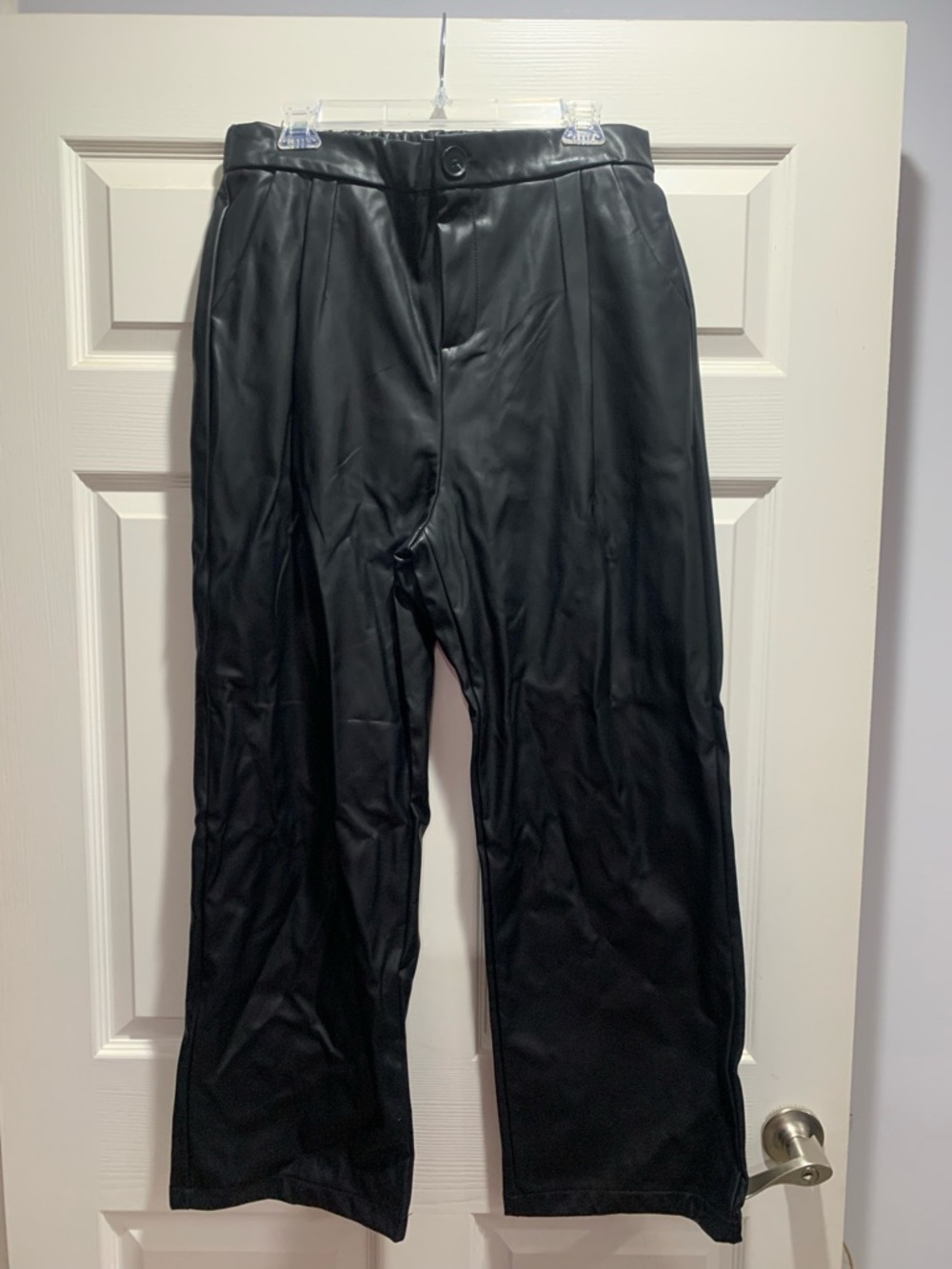 Zenana Outfitters Black Faux Leather Dress Pants W/ Pockets